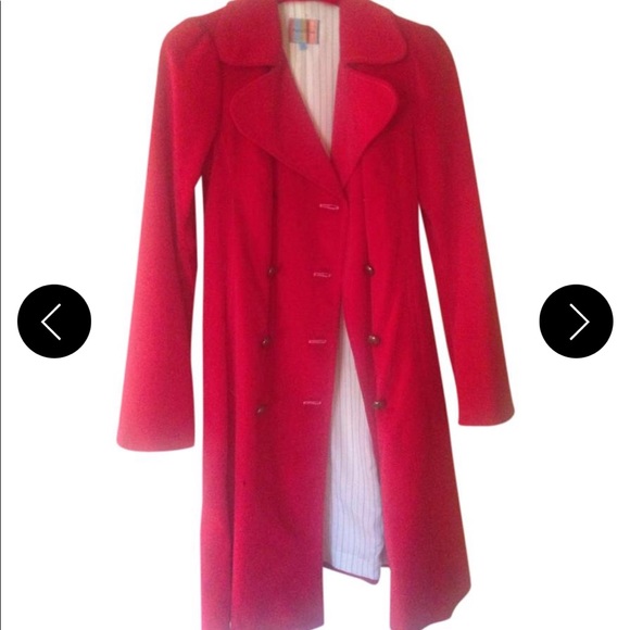 Beautiful red coat, wore it one time and decided red is not my color - Picture 1 of 6